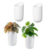 MyGift front view of matte white ceramic wall planter showing clean silhouette and versatility