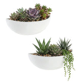 MyGift front view of white ceramic planter showing modern shape and clean lines for styling benefit
