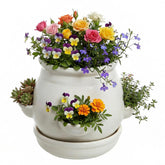 MyGift front view of white ceramic planter showing clean shape and appeal
