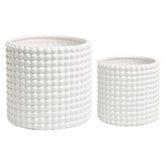 MyGift front view of white hobnail planter showing clean shape and style