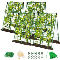 MYMULIKE A-frame trellis front view showing stable structure and vertical crop support