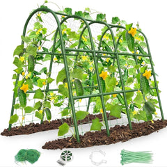 MYMULIKE arched trellis front view showing sturdy U-shape and space saving benefit