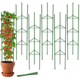 MYMULIKE front view of six assembled tomato cages showing compact packaging and coverage benefit