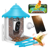 MYPIN front view showing feeder mounted outdoors and live-stream benefit