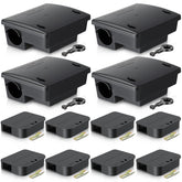 Mysora front view of full 12-pack set showing large and small stations and keys for safe storage