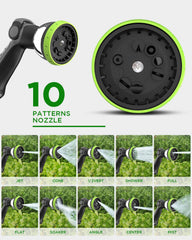 MYTOL close-up of metal 10-pattern nozzle showing durable construction and versatile spray benefit