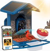 Nafnti front view feeder with camera showing easy-access seed and camera lens for clear footage