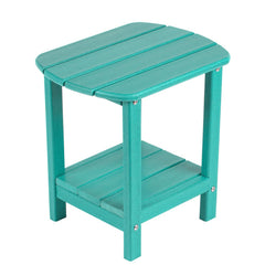nalone Adirondack side table front view showing Aruba finish and sturdy design