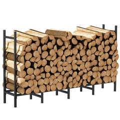 NANANARDOSO front view of full 5.3ft rack showing organized wood storage benefit