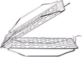 Napoleon flexible grill basket front view showing full basket and benefits of secure grilling