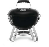 Napoleon grill front view showing compact kettle and portable benefit