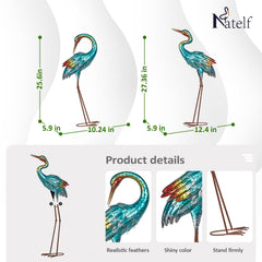 Natelf blue heron side profile highlighting colorful silhouette and curb appeal