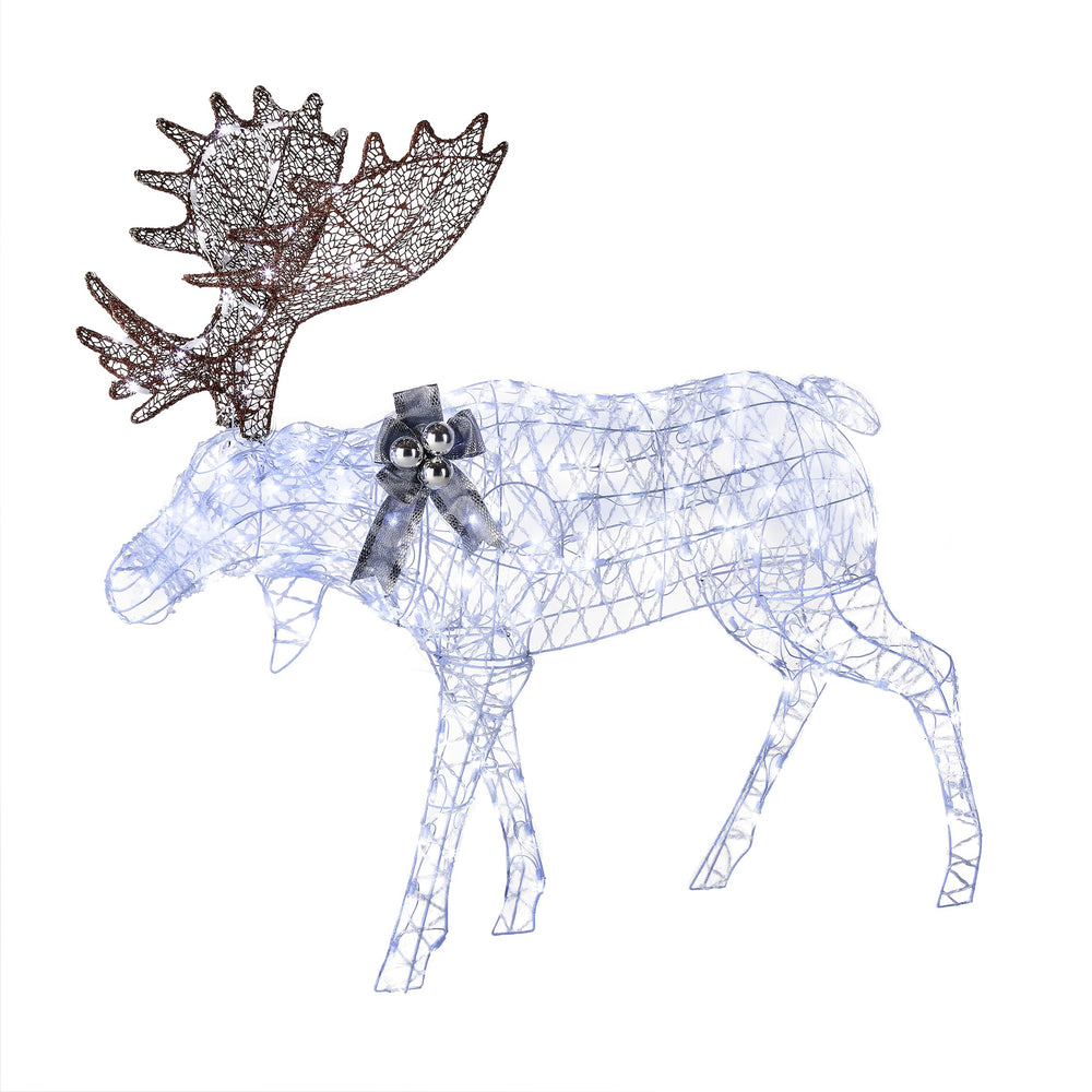 National Tree Company majestic moose front view with LED lights, creates festive curb appeal