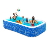 Nattork front view of inflated pool showing size and family-ready layout benefit