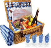 Nature Gear front view wicker basket showing stylish handle and compact design benefit portability
