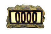 Nature's Mark front view of resin rock address sign showing readable numbers and curb appeal
