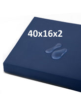 Navenwelle front view of midnight blue bench cushion showing neat fit and color — durable comfort