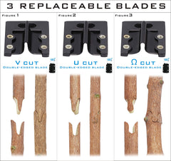 NAYE replacement blades laid out displaying Ω U V profiles for accurate grafting benefit