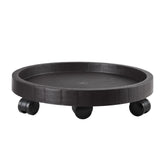 NAZKAEN front view of 17.5-inch wheeled planter caddy showing stable platform and casters