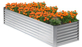 Nedenyou front view of galvanized raised garden bed showing large planting area and durability