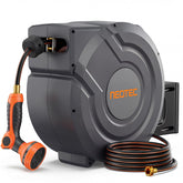 NEO-TEC front reel wall-mounted showing compact storage and neat installation benefit