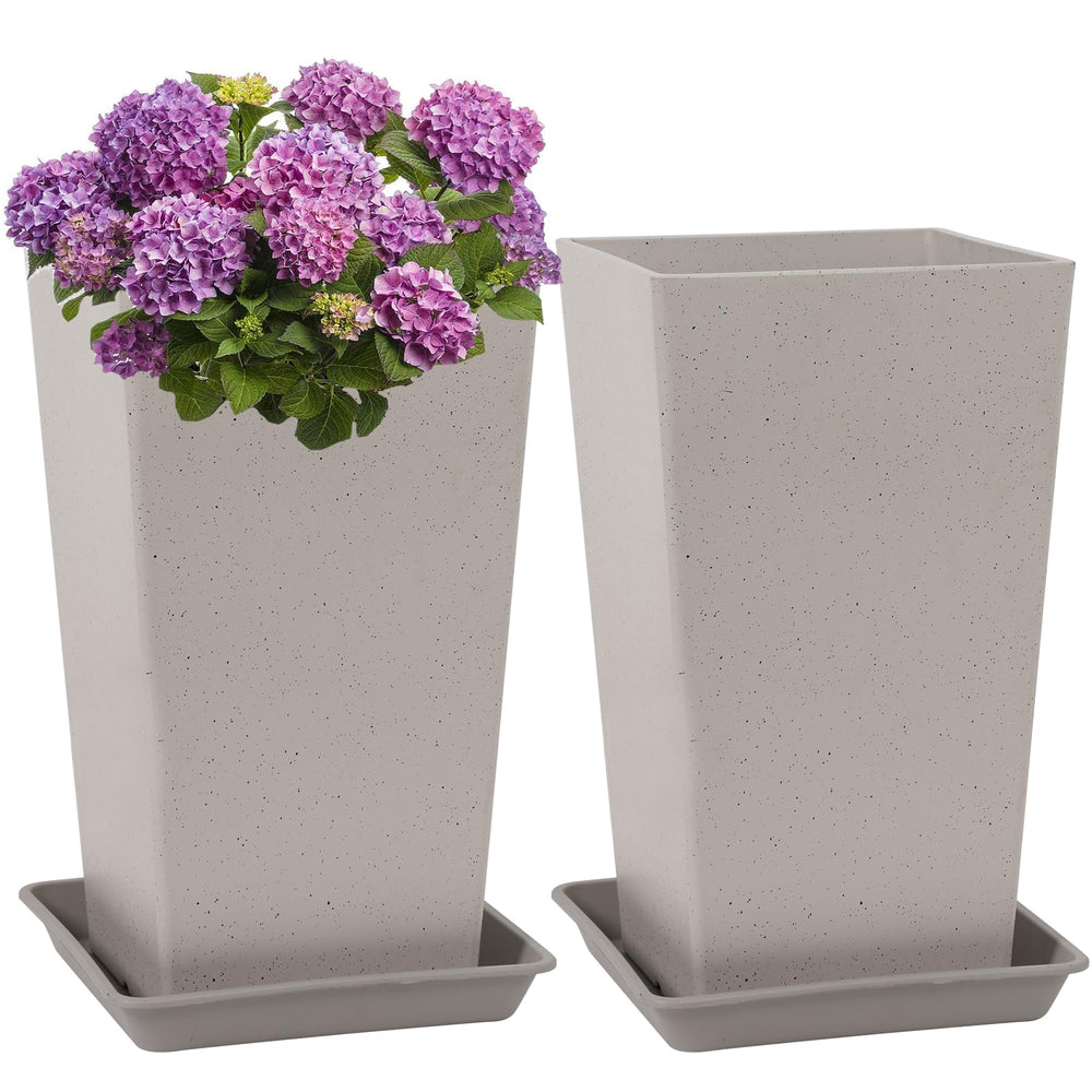 Neoaider front view light gray planter showing elegant shape and neutral tone