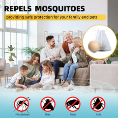 NeoAxisGlo repellent balls placed on a patio table providing outdoor comfort