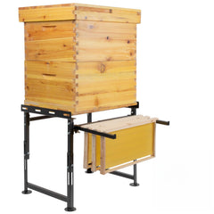Neorexon front view of assembled metal hive stand showing stable base and durability
