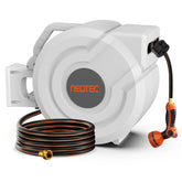 NEOTEC front view of reel showing compact housing and wall mount benefit
