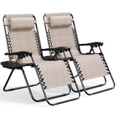 Nestl chair front view showing beige upholstery and reclining benefit