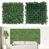 NETAP front view of assembled boxwood panels showing lush coverage and instant greenery