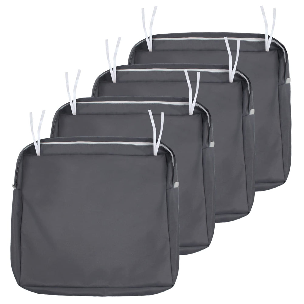 NettyPro front view of four grey cushion covers, protects cushions outdoors