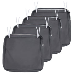 NettyPro front view of four grey cushion covers, protects cushions outdoors