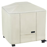 NettyPro front view showing full square cover protecting fire pit benefit: complete outdoor protection