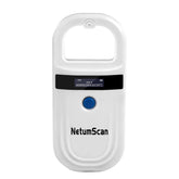NetumScan front view showing compact scanner and easy grip benefit