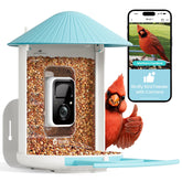 NETVUE by Birdfy front view showing feeder and camera for clear backyard monitoring
