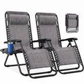NEWBULIG front view of both folding recliners showing comfort and balance