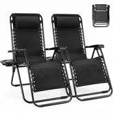NEWBULIG front view showing reclining position and tray for comfortable lounging