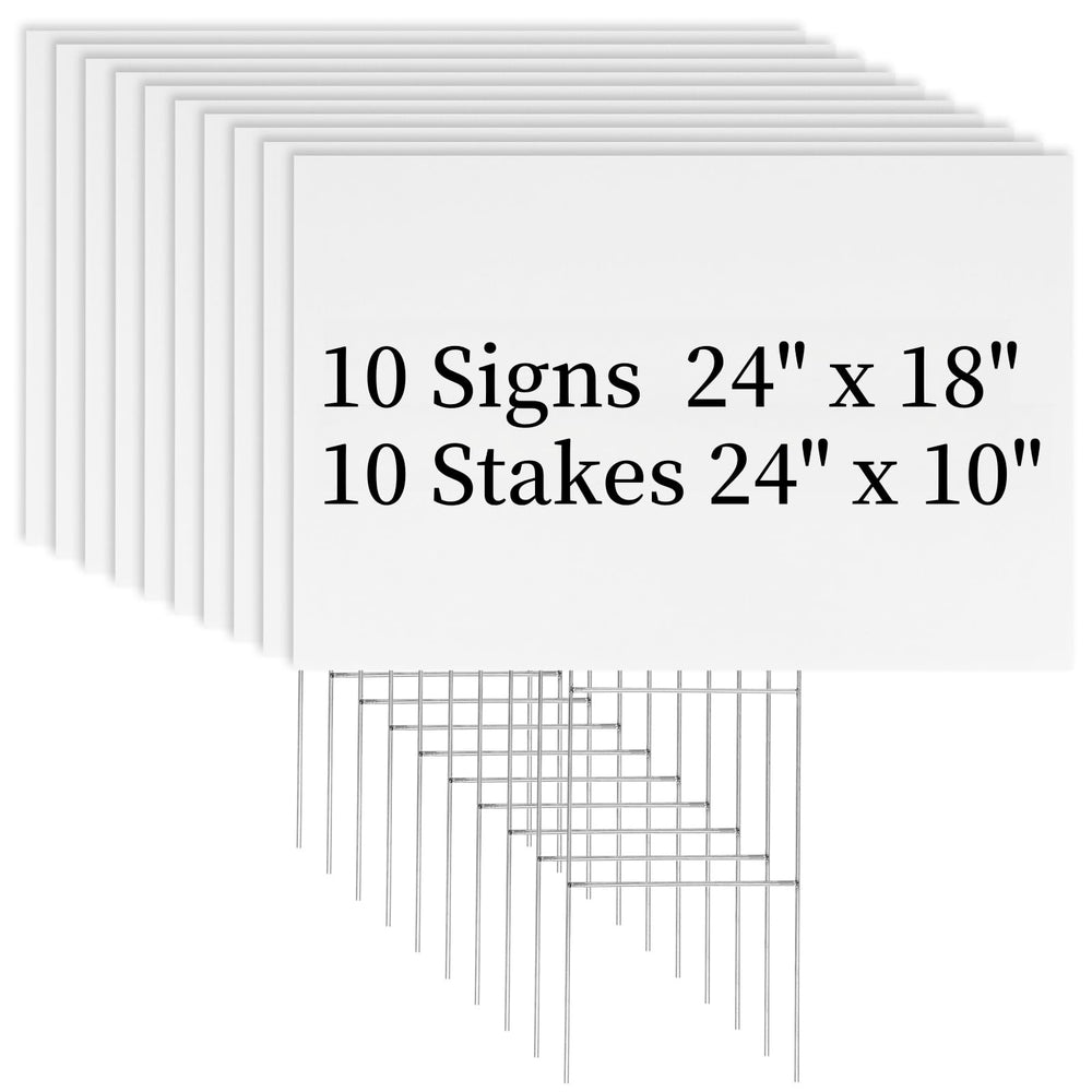Newflager front view stacked signs showing blank panels for quick customization