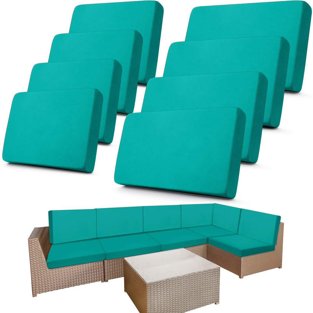Newwiee front view of Fruit Green 8-piece set showing coordinated covers and benefits