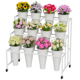 NEYCIL front view assembled stand showing 12-bucket capacity and neat display