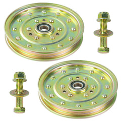 NICHEFLAG front view of idler pulley showing durable steel finish and fit benefit