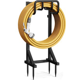 niffgaff front view of freestanding hose holder showing stable design and organization benefit