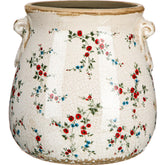 Ninehaoou milky scroll planter front view showing vintage pattern and elegant shape for decor