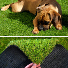 NINXANG front view of 4x6 turf rug showing lush realistic grass and curb appeal