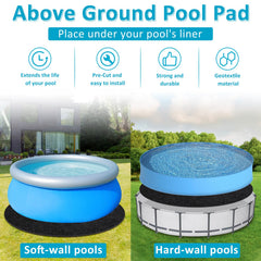 Niuyhe pad installed under an inflatable pool providing cushioning and liner protection