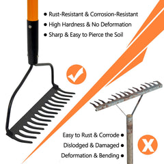 Nohovu handle texture showing fiberglass shaft and non-slip grips for comfortable, stable control