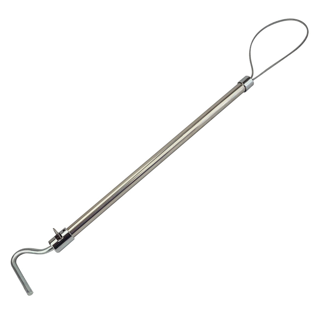 nomal front view of pig catcher pole showing sturdy build and portability