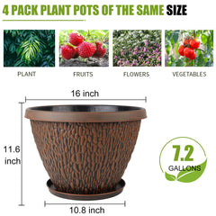 Nooulap 16 inch planter with olive tree demonstrating large plant support
