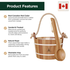 Northwood Sauna close-up of Canadian red cedar grain highlighting durable finish